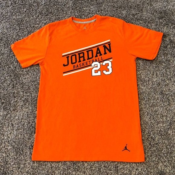 black and orange jordan shirt